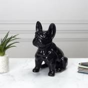 Home Déco Factory - bulldog ceramique noir 20CM