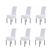 Housse de chaise blanche 6 pièces Protection table