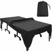 Housse de protection imperméable et anti-poussière pour table de ping-pong Noir 280 x 153 x 73 cm(noir)