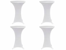 Housses élastiques de table ø 70 cm blanc 4 pièces dec022506