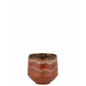 Jolipa - Cache pot en céramique rouge 21x21x20.05