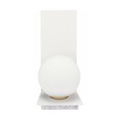 Lampe de table en verre blanc globe blanc 11 x 26,5
