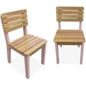 Lot de 2 chaises en bois d'acacia pour enfant. salon