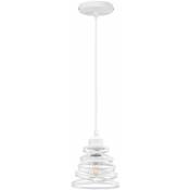 Lustre Suspension Moderne Ressort Métal E27 pour Salon Chambre Décoration Intérieure Éclairage Lampe Suspension Blanc - Blanc