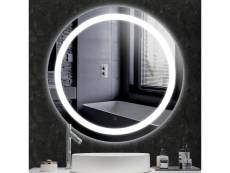 Miroir de salle de bain rond anti-buée blanc frois hombuy 60*60*4.5cm
