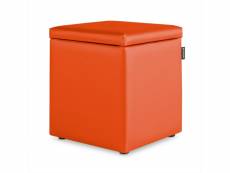 Pouf cube rangement similicuir orange 1 unité 3790521
