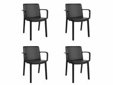Set 4 fauteuil fresh - resol - noir - fibre de verre,