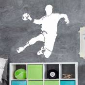 Sticker mural joueur de handball 1 - Couleur: Rouge Foncé, Dimension: 30cm x 30cm