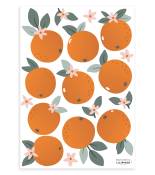 Stickers muraux les oranges en vinyle mat orange