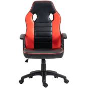 Svita - Chaise de jeu Chaise pc ergonomique Réglable en hauteur Enfants Adolescents Noir/Rouge
