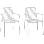 Sweeek - Lot de 2 fauteuils en acier empilables. blanc - Blanc
