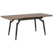 Table à Manger Extensible 140/180 x 80 cm Effet Bois Foncé et Métal pour Intérieur de Style Moderne Minimaliste ou Scandinave Beliani Noir