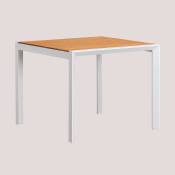 Table de Jardin en Bois et Aluminium Archer Supreme Sklum Blanc 90 x 90 cm - Blanc 90 x 90 cm
