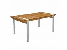 Table de repas rectangulaire 160 cm bois-acier - raivavae - l 160 x l 90 x h 74 cm - neuf