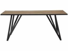 Table fixe 180cm MYLA coloris ChÃªne/noir