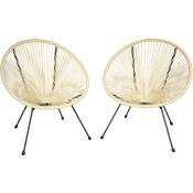 Tectake - Lot de 2 chaises de jardin pliantes Design