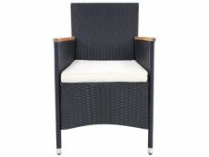 Vidaxl chaises de jardin 2 pcs avec coussins résine tressée noir 42572