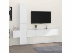 Vidaxl ensemble de meubles tv 5 pcs blanc bois d'ingénierie