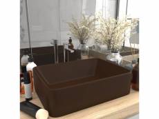 Vidaxl lavabo de luxe marron foncé mat 41x30x12 cm céramique 147050