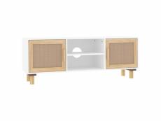 Vidaxl meuble tv blanc 105x30x40cm bois de pin massif