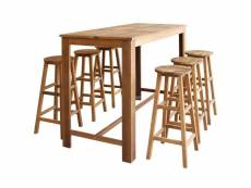 Vidaxl table et tabourets de bar 7 pcs bois d'acacia massif 246670