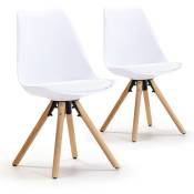 Vs Venta-stock - Set de 2 chaises Salle à Manger Jeff Style Nordique Blanc, 54 cm x 49 cm x 84 cm - blanc