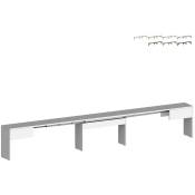 Web Furniture - Banc pour table à manger console extensible 66-290cm Pratika b Couleur: Blanc brillant