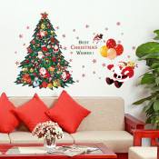2 ensembles de fournitures de Noël Arbre de Noël créatif Magasin de neige Fenêtre fenêtre fond peinture décorative Autocollant mural amovible