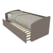 600 - Canapé-lit simple 80x190 avec deuxième lit gigogne - Gris fumée - Gris fumée