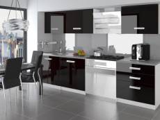 Alto - cuisine complète modulaire linéaire l 180 cm 6 pcs - plan de travail inclus - ensemble meubles de cuisine modernes - noir