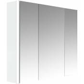 Armoire de toilette stella 80cm - 3 portes - blanc