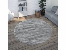 Asima - tapis berbère rond à relief - gris 200 x