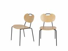 Aspen - lot de 2 chaises en bois et métal - couleur - marron