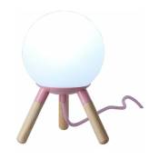 Barcelona Led - Lampe de table en bois moon ampoule G9 incluse - Rose - Rose