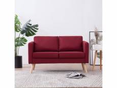 Canapé confortable à 2 places tissu rouge bordeaux