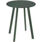 Cémonjardin - Table basse ronde en métal olive Ø40 cm - Vert