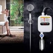 Chauffe-eau électrique douche affichage digital salle de bain cuisine pomme de douche 3500 w 220 v abs instantané protection contre les fuites petit
