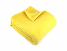 Couverture polaire 240x260 cm 100% polyester 350 g/m2 teddy jaune pollen