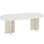 Decowood - Table basse en microciment de teinte blanc cassé de 120x40cm - white