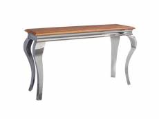 Finebuy table console sheesham bois massif métal 130x76,5x42 cm table d'entrée | table de salon design étroite | buffet bureau moderne