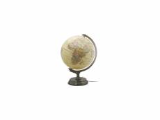 Globe politique lumineux antique - d 30 cm - jaune