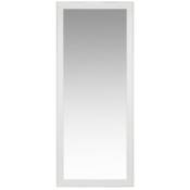 Grand miroir rectangulaire à moulures en bois de paulownia blanc 80x190