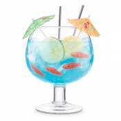 Grand verre de cocktail avec motifs de poissons Final