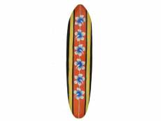 "grande planche de surf 100cm déco 6 fleurs hibiscus haway"