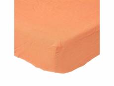 Homescapes drap-housse en lin lavé orange - 120 x 190 cm BL1536E