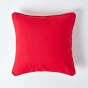 Housse de coussin Uni Rouge, 45 x 45 cm - Rouge - Homescapes