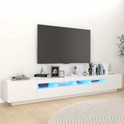 Inlife - Meuble tv avec lumières led Blanc 260x35x40