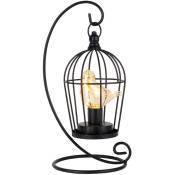 Jhy Design - Lampe de table décorative à piles Birdcage