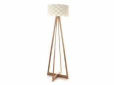 Lampadaire en bambou et papier - dim : h 150 x d 50 cm -pegane-