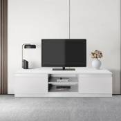 Ml-design - Meuble banc tv robuste blanc avec matériel